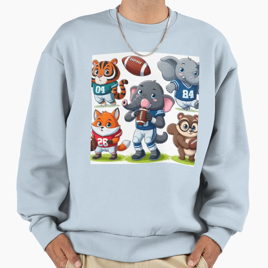 Animals Playing Football Sweatshirt - Aesthetic Graphic Unisex - T-Shirt, Sweatshirt, Hoodie