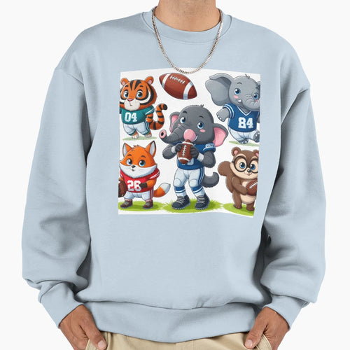 Animals Playing Football Sweatshirt - Aesthetic Graphic Unisex - T-Shirt, Sweatshirt, Hoodie
