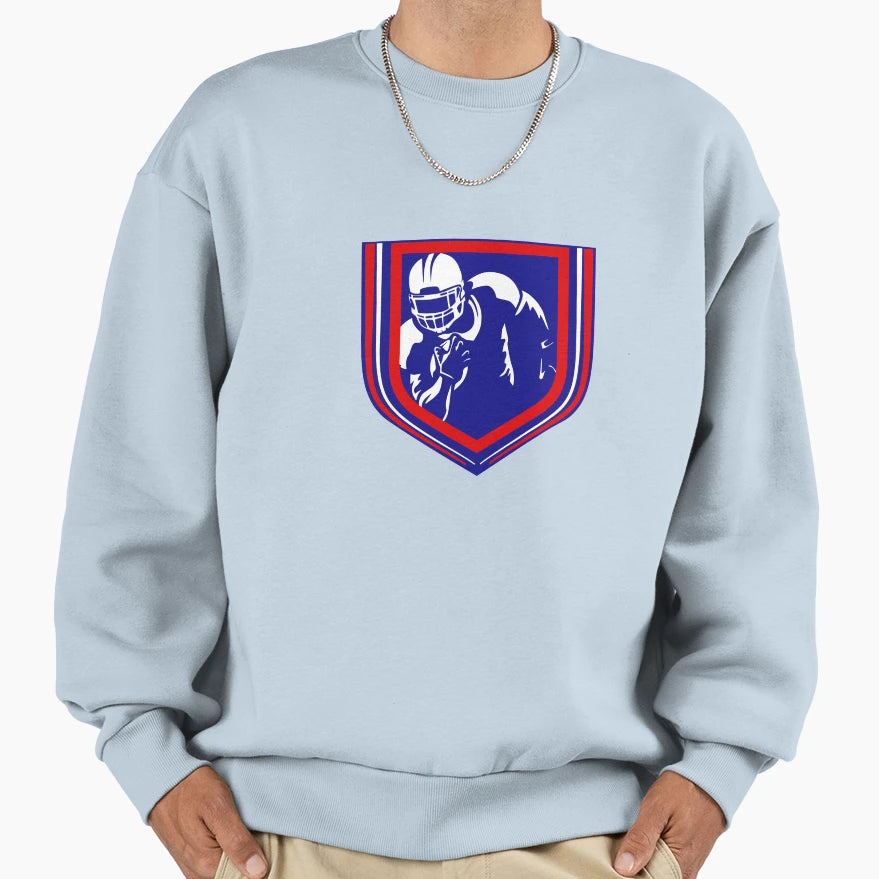Football Fan Red White And Blue Sweatshirt - Aesthetic Graphic Men Women - T-Shirt, Sweatshirt, Hoodie