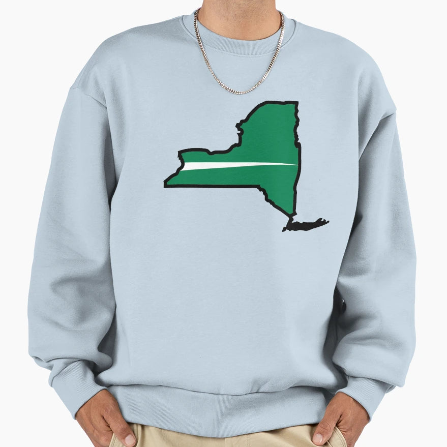 Jets Modern New York State Map Sweatshirt - Custom Art Print Men Women - T-Shirt, Sweatshirt, Hoodie