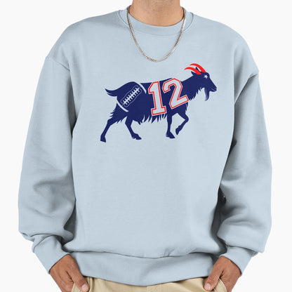 New England Football Goat 12 Sweatshirt - Novelty Apparel Men Women - T-Shirt, Sweatshirt, Hoodie