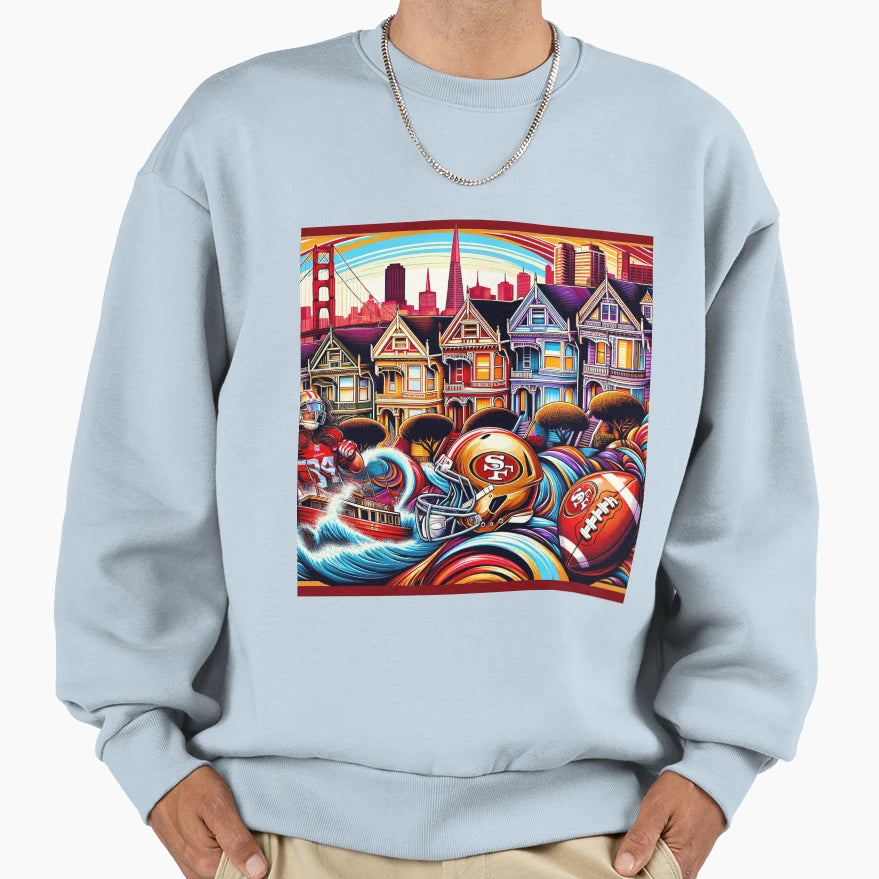 San Francisco 49Ers City Artwork Sweatshirt - Unique Graphic Men Women - T-Shirt, Sweatshirt, Hoodie