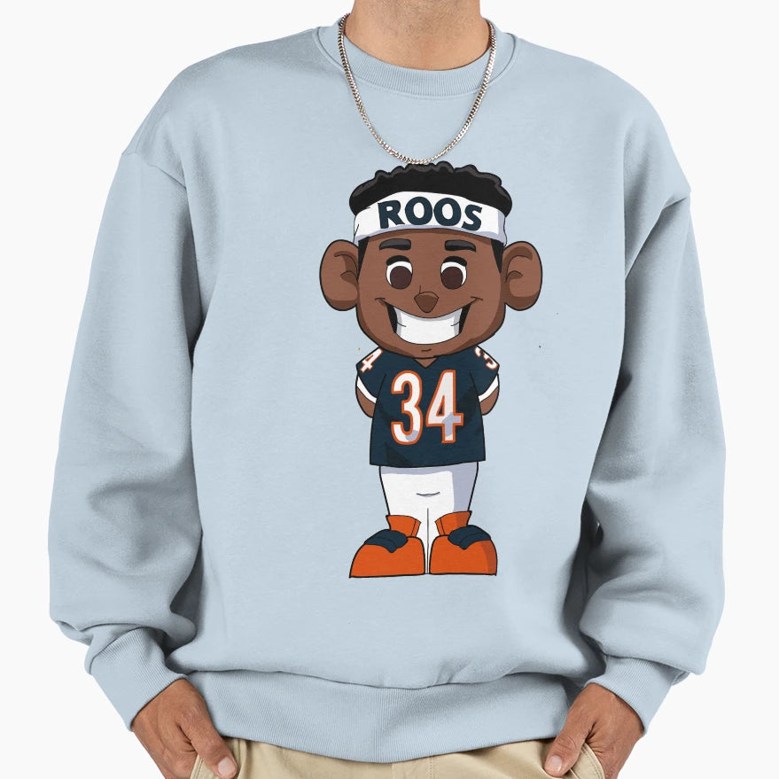 Walter Payton Cartoon Sweatshirt - Trendy Graphic Unisex - T-Shirt, Sweatshirt, Hoodie