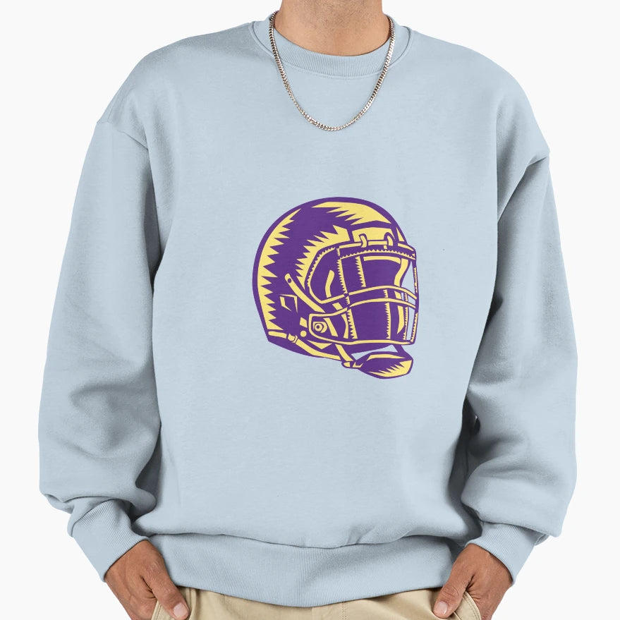 American Football Helmet Woodcut Sweatshirt - Minimalist Print Men Women - T-Shirt, Sweatshirt, Hoodie