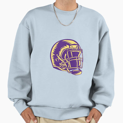 American Football Helmet Woodcut Sweatshirt - Minimalist Print Men Women - T-Shirt, Sweatshirt, Hoodie