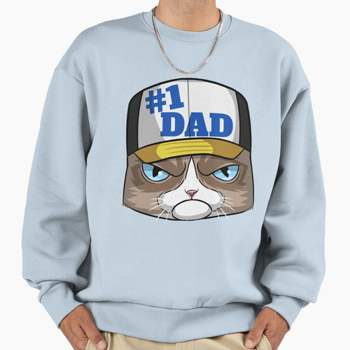 1 Cat Dad Fathers Day Sweatshirt - Aesthetic Graphic Unisex - T-Shirt, Sweatshirt, Hoodie