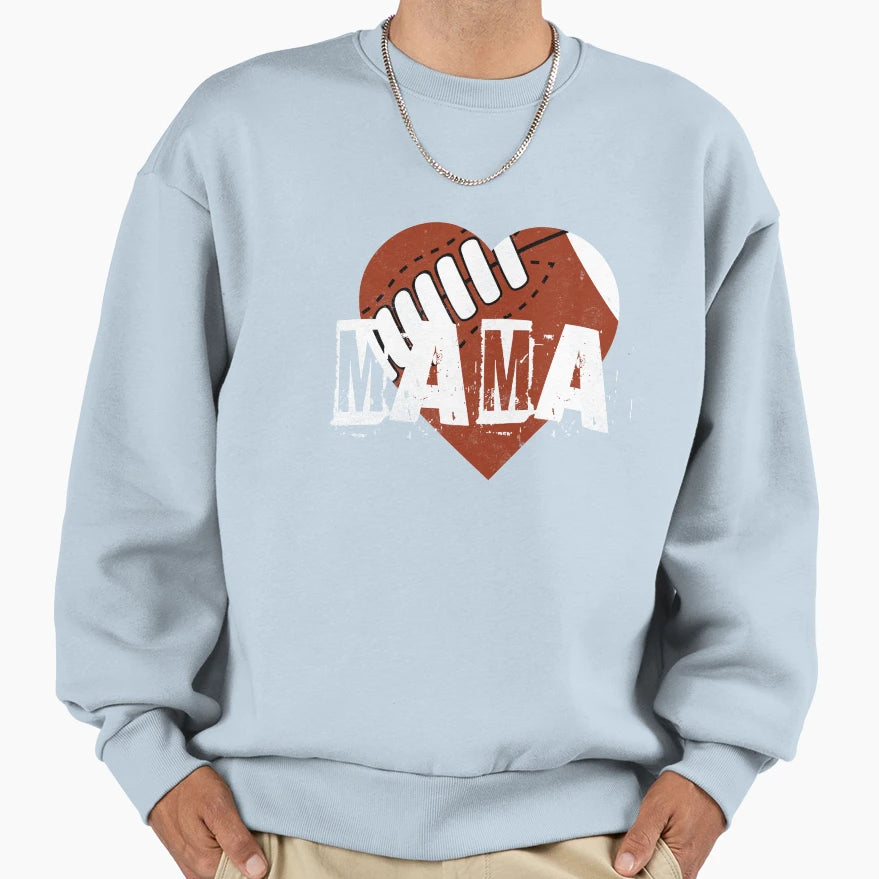 Football Mama Heart Game Sweatshirt - Novelty Apparel for Adults - T-Shirt, Sweatshirt, Hoodie