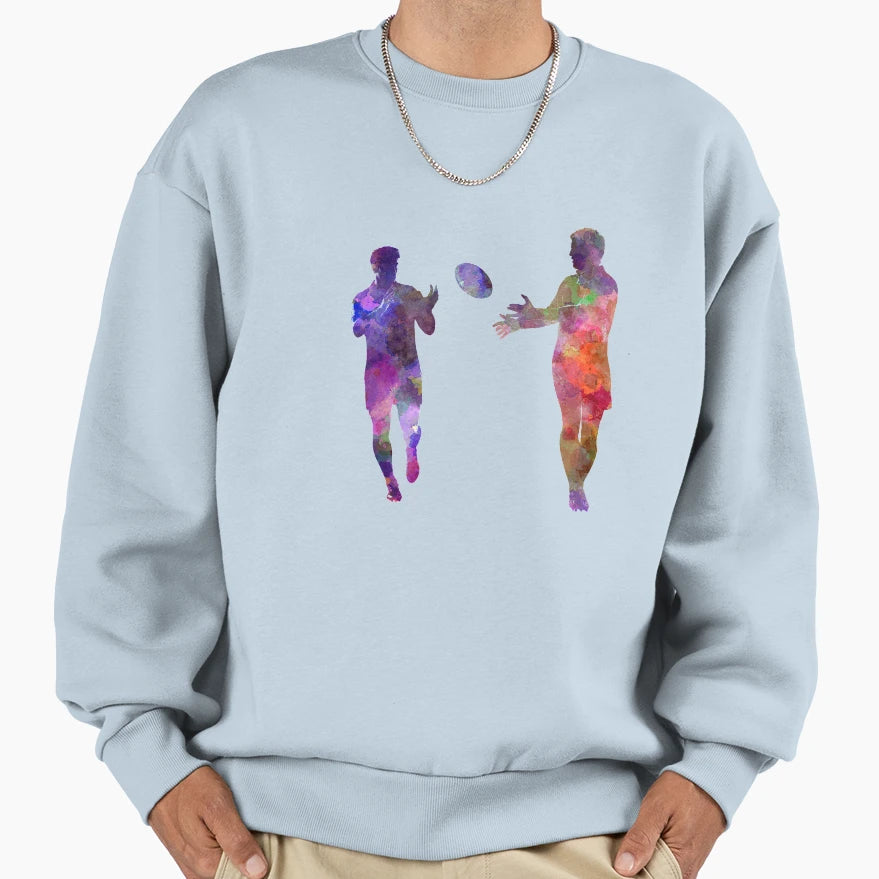 Rugby Players 04 Watercolor Sweatshirt - Streetwear Style for Adults - T-Shirt, Sweatshirt, Hoodie
