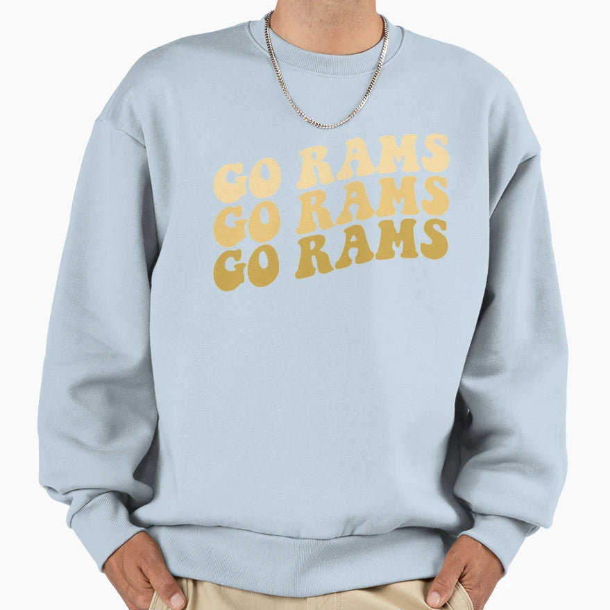 Go Rams Sweatshirt - Graphic Print for Adults - T-Shirt, Sweatshirt, Hoodie