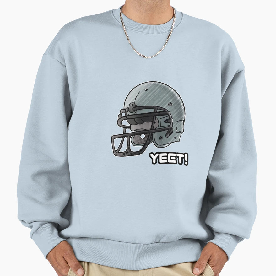 Football Helmet Yeet Trendy Slang Sweatshirt - Minimalist Print Unisex - T-Shirt, Sweatshirt, Hoodie