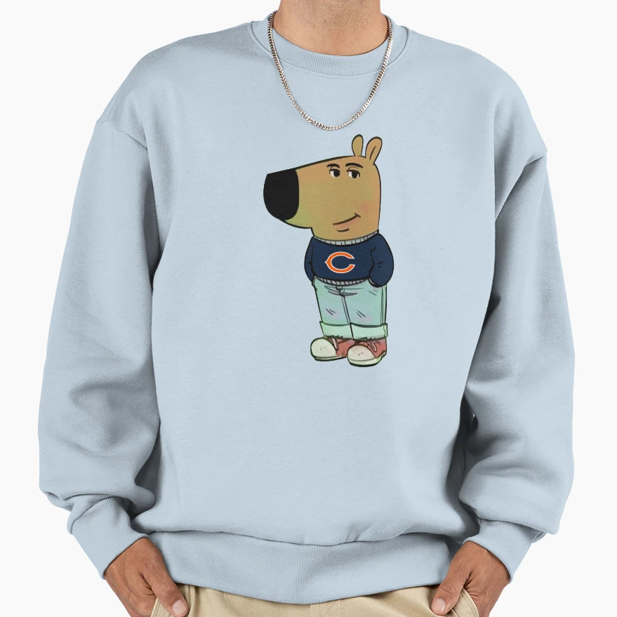 Chicago Bears Just Chill Guy Meme Sweatshirt - Novelty Apparel for Adults - T-Shirt, Sweatshirt, Hoodie