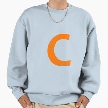 Orange Color Letter C Sweatshirt - Streetwear Style for Adults - T-Shirt, Sweatshirt, Hoodie