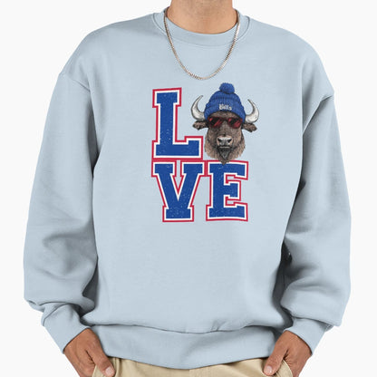Buffalo Bills Love M5131 Sweatshirt - Minimalist Print for Adults - T-Shirt, Sweatshirt, Hoodie
