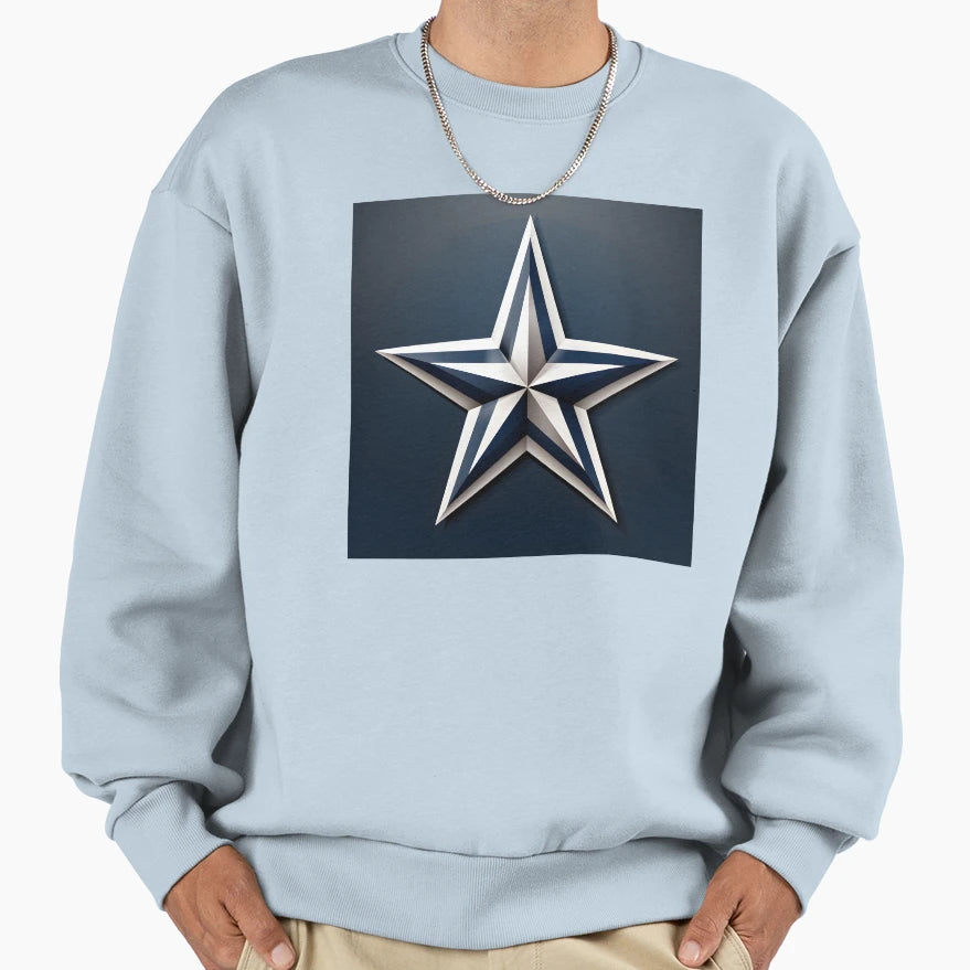 Sleek Nautical Star Emblem Sweatshirt - Novelty Apparel Men Women - T-Shirt, Sweatshirt, Hoodie