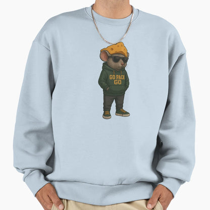Green Bay Packers Cheesehead Mouse Hoodie - Casual Everyday Wear Men Women - T-Shirt, Sweatshirt, Hoodie