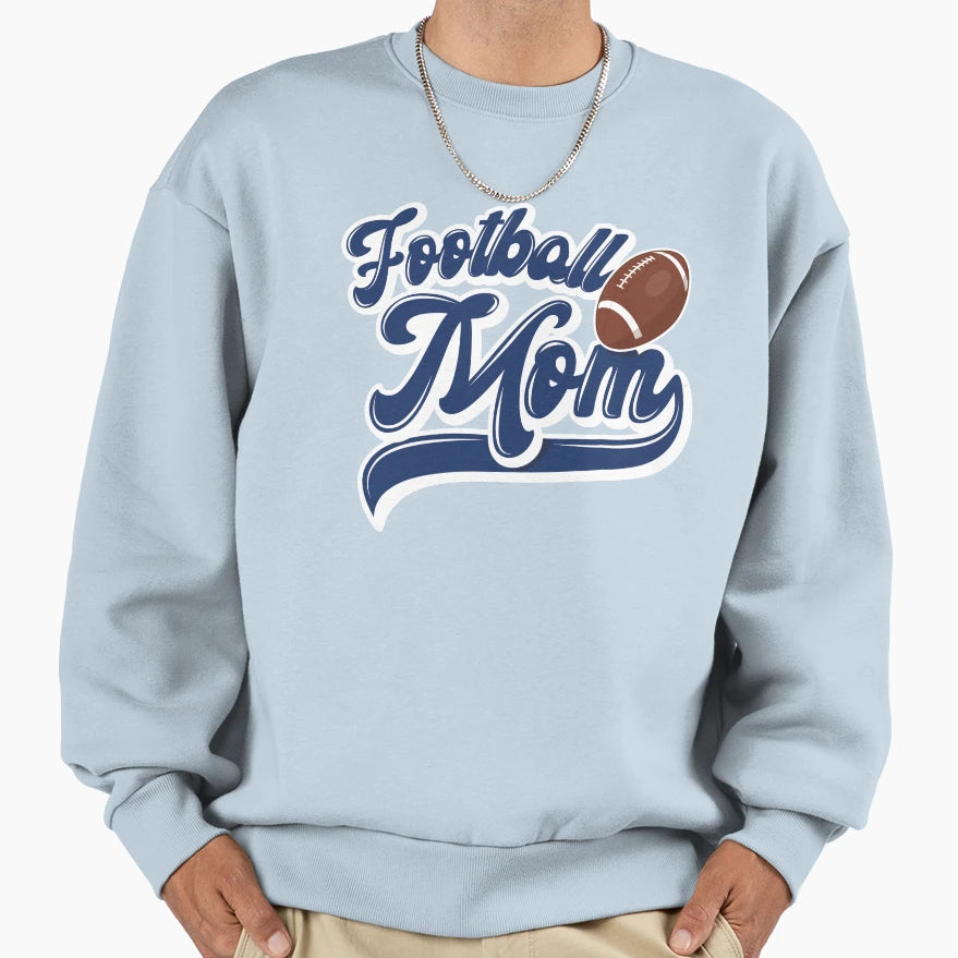 Football Mom Blue And Red Sweatshirt - Unique Graphic Men Women - T-Shirt, Sweatshirt, Hoodie