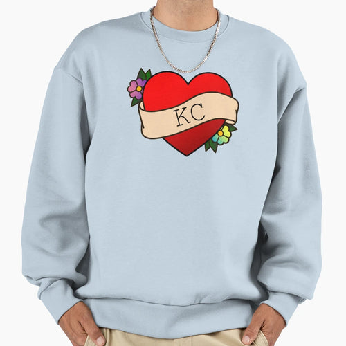 Kc Old School Heart Sweatshirt - Aesthetic Graphic Unisex - T-Shirt, Sweatshirt, Hoodie