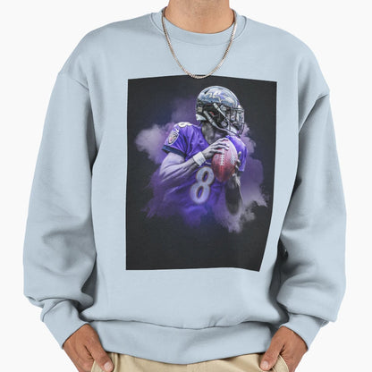 Lamar Baltimore Sports Art Sweatshirt - Minimalist Print Men Women - T-Shirt, Sweatshirt, Hoodie
