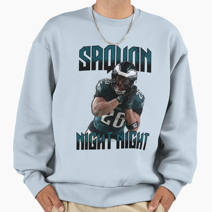 Saquon Night Night Sweatshirt - Minimalist Print for Adults - T-Shirt, Sweatshirt, Hoodie