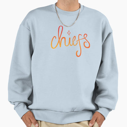 Chiefs Gradient Script Sweatshirt - Fun Novelty Design for Adults - T-Shirt, Sweatshirt, Hoodie