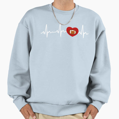 My Heart Beats Football Sweatshirt - Casual Everyday Wear for Adults - T-Shirt, Sweatshirt, Hoodie