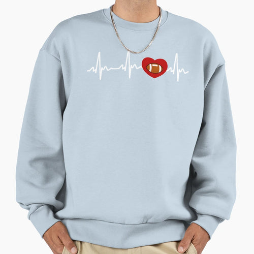 My Heart Beats Football Sweatshirt - Casual Everyday Wear for Adults - T-Shirt, Sweatshirt, Hoodie