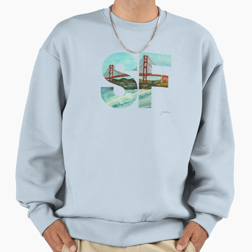 San Francisco Sf Golden Gate Bridge Sweatshirt - Graphic Print for Adults - T-Shirt, Sweatshirt, Hoodie