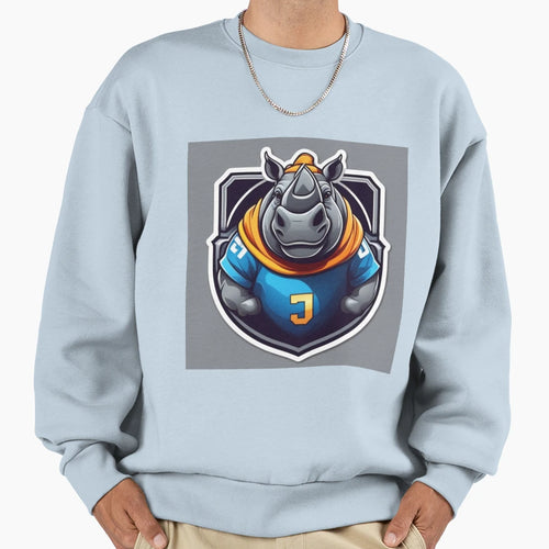Rhino Footballer Sweatshirt - Fun Novelty Design for Adults - T-Shirt, Sweatshirt, Hoodie