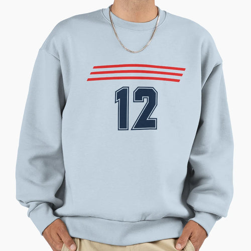 Sports Team Uniform Number 12 Jersey Sweatshirt - Aesthetic Graphic Unisex - T-Shirt, Sweatshirt, Hoodie