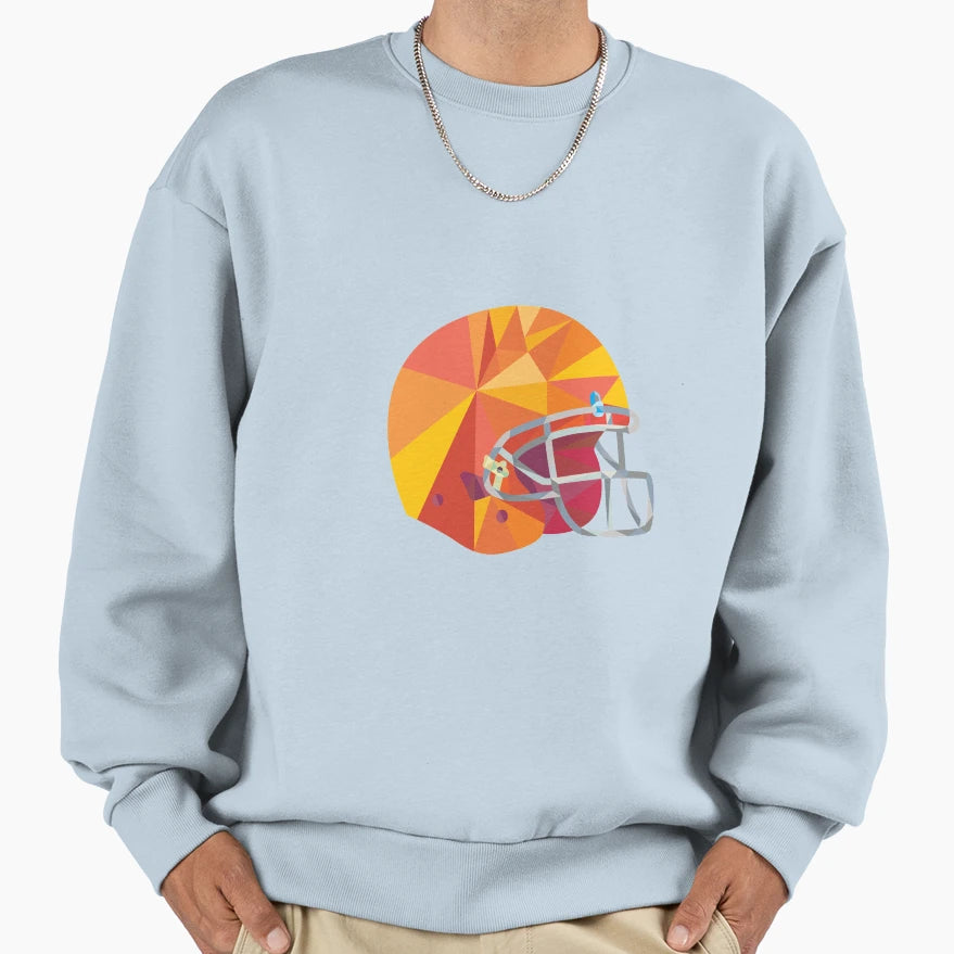 American Football Helmet Low Sweatshirt - Novelty Apparel for Adults - T-Shirt, Sweatshirt, Hoodie