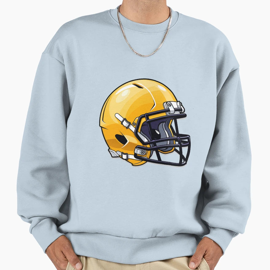 Yellow Football Helmet Sweatshirt - Custom Art Print Unisex - T-Shirt, Sweatshirt, Hoodie