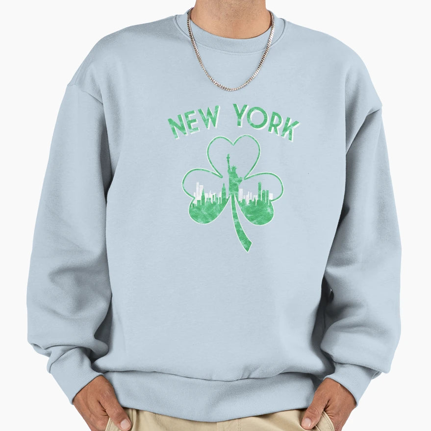 Irish New York 2 Green New York State Hoodie - Streetwear Style for Adults - T-Shirt, Sweatshirt, Hoodie