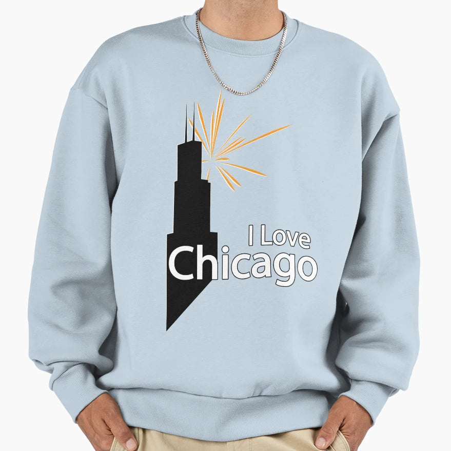 I Love Chicago Sweatshirt - Trendy Graphic Men Women - T-Shirt, Sweatshirt, Hoodie