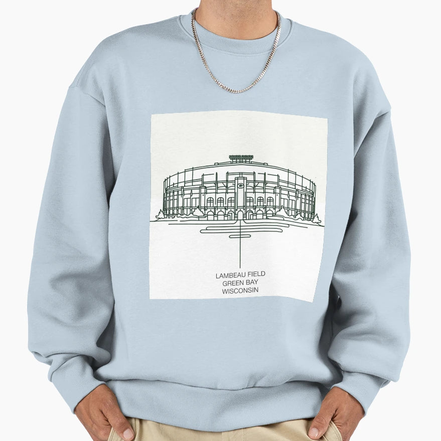 Lambeau Field Fine Line Drawing Sweatshirt - Fun Novelty Design Unisex - T-Shirt, Sweatshirt, Hoodie