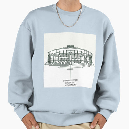 Lambeau Field Fine Line Drawing Sweatshirt - Fun Novelty Design Unisex - T-Shirt, Sweatshirt, Hoodie