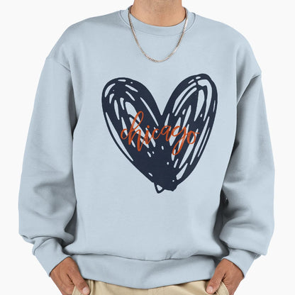 Chicago Heart Sweatshirt - Trendy Graphic Unisex - T-Shirt, Sweatshirt, Hoodie