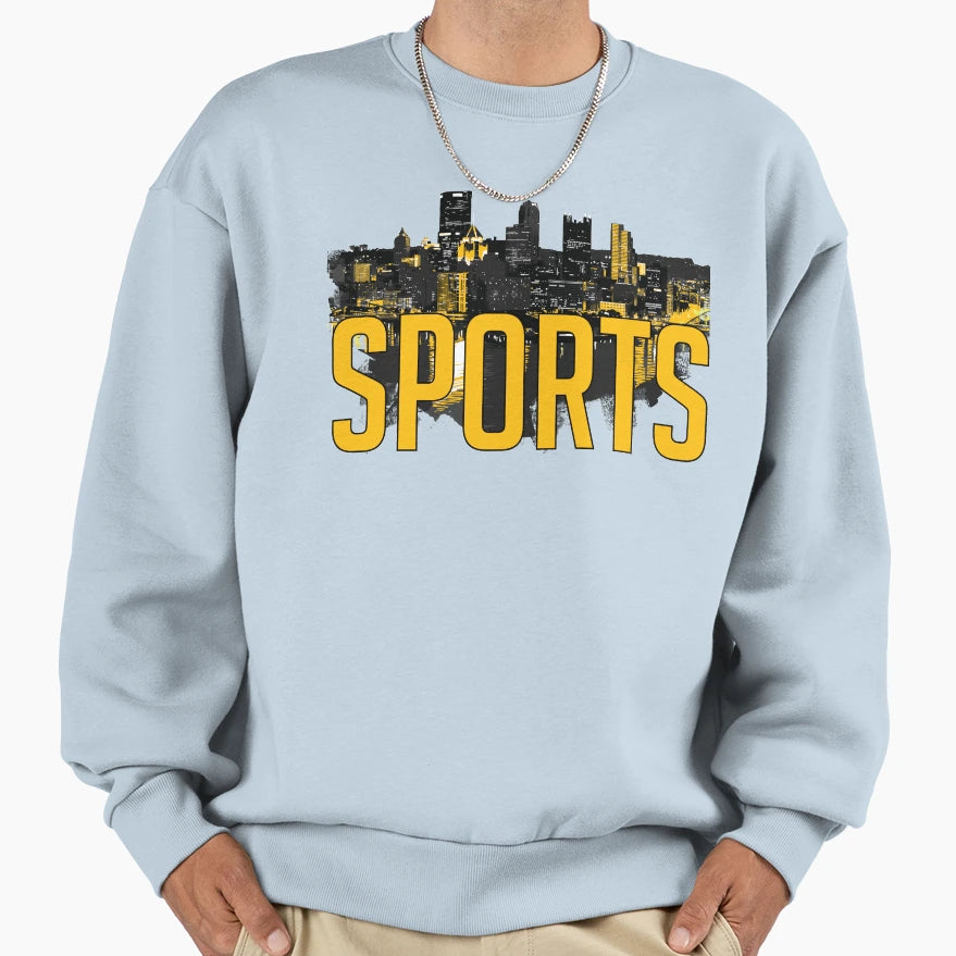 Pittsburgh Sports Skyline Black And Sweatshirt - Unique Graphic Men Women - T-Shirt, Sweatshirt, Hoodie