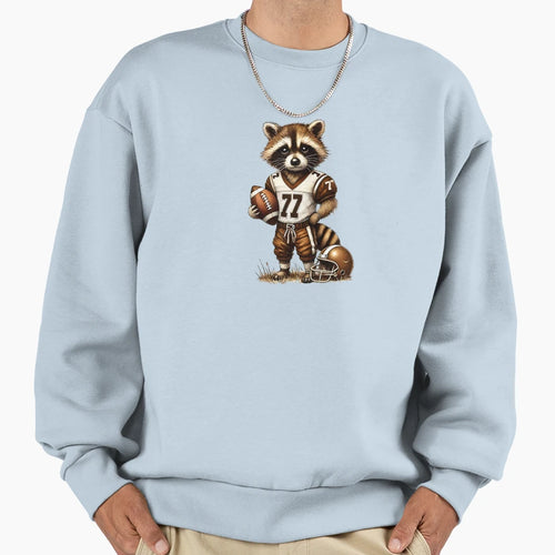 Feral Football Raccoon Sweatshirt - Unique Graphic for Adults - T-Shirt, Sweatshirt, Hoodie