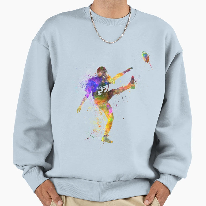 American Football Player Kicker Sweatshirt - Graphic Print Men Women - T-Shirt, Sweatshirt, Hoodie