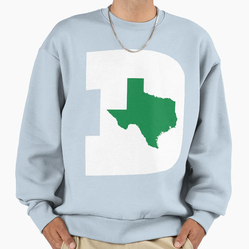 D Texas White Green Sweatshirt - Fun Novelty Design for Adults - T-Shirt, Sweatshirt, Hoodie