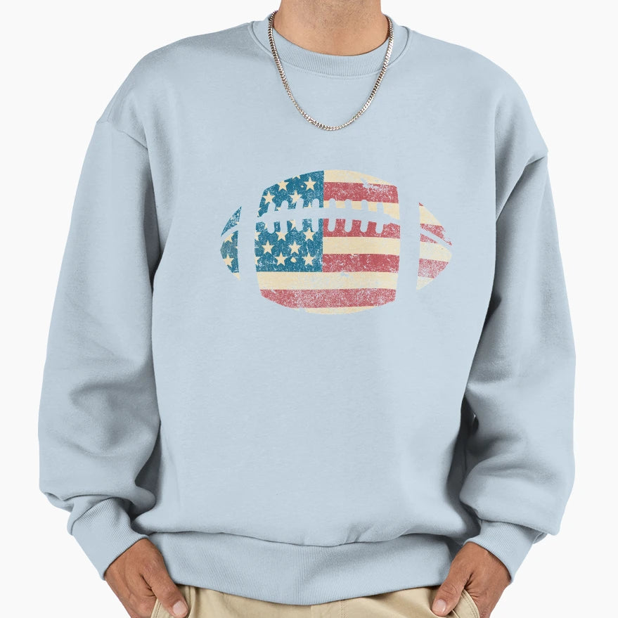 American Football Patriotic Sports Sweatshirt - Trendy Graphic Men Women - T-Shirt, Sweatshirt, Hoodie