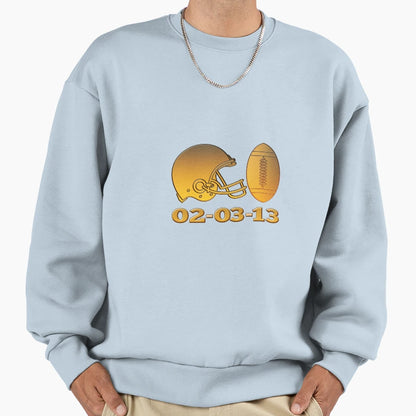 Golden American Football Helmet Ball Sweatshirt - Custom Art Print Unisex - T-Shirt, Sweatshirt, Hoodie