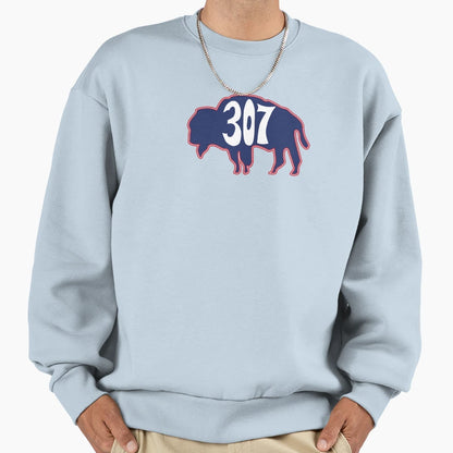 Hand Drawn Wyoming Buffalo 307 Red Sweatshirt - Custom Art Print Men Women - T-Shirt, Sweatshirt, Hoodie