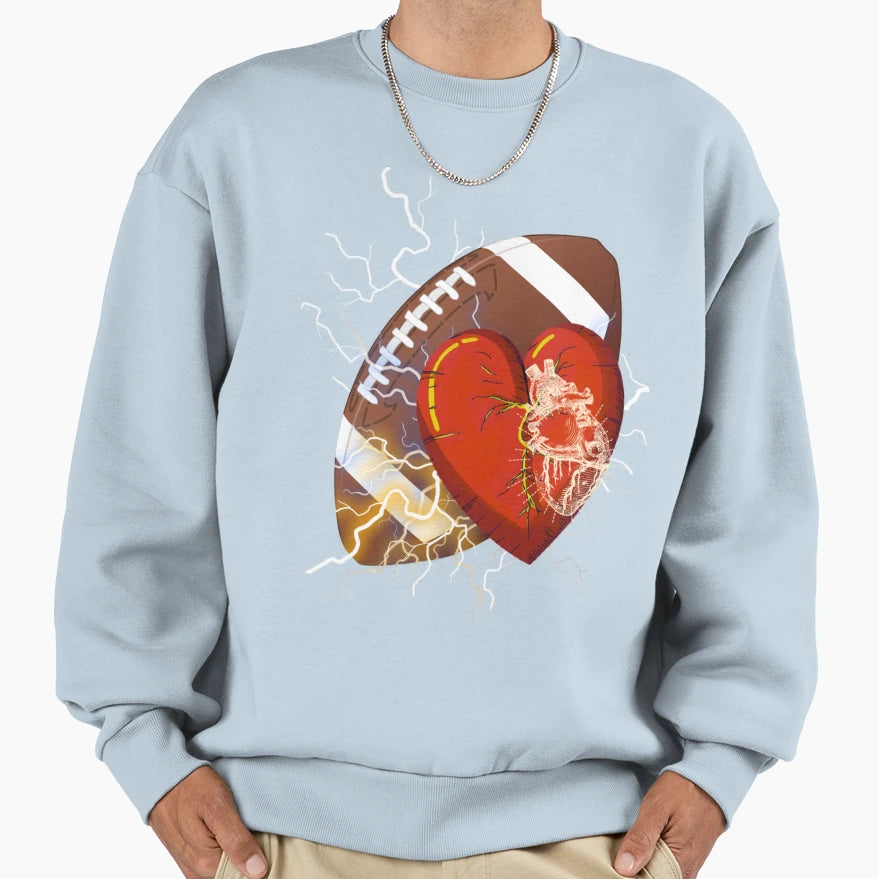 Heart Champion Football Sweatshirt - Custom Art Print Men Women - T-Shirt, Sweatshirt, Hoodie