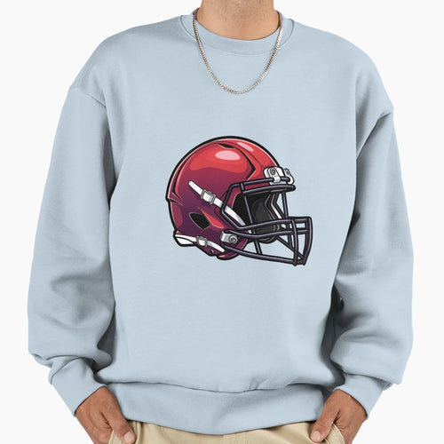 Red Football Helmet Sweatshirt - Casual Everyday Wear Men Women - T-Shirt, Sweatshirt, Hoodie
