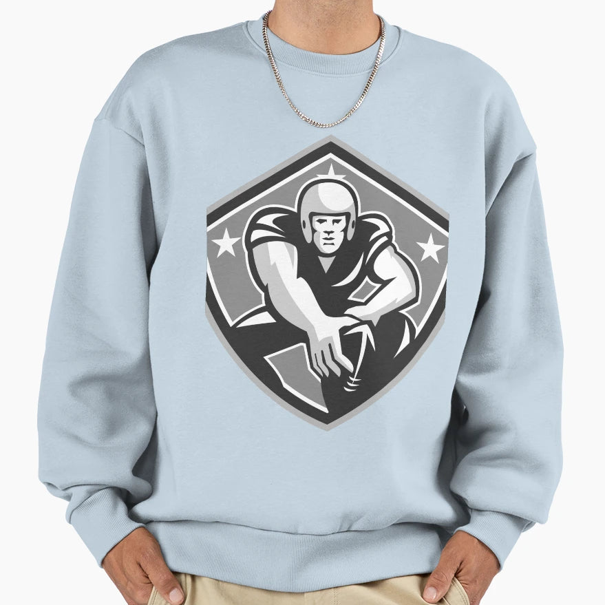 American Football Player Ball Snap Sweatshirt - Unique Graphic Men Women - T-Shirt, Sweatshirt, Hoodie