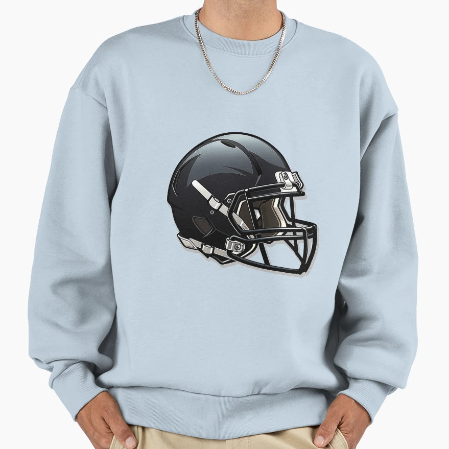 Black Football Helmet Sweatshirt - Custom Art Print for Adults - T-Shirt, Sweatshirt, Hoodie