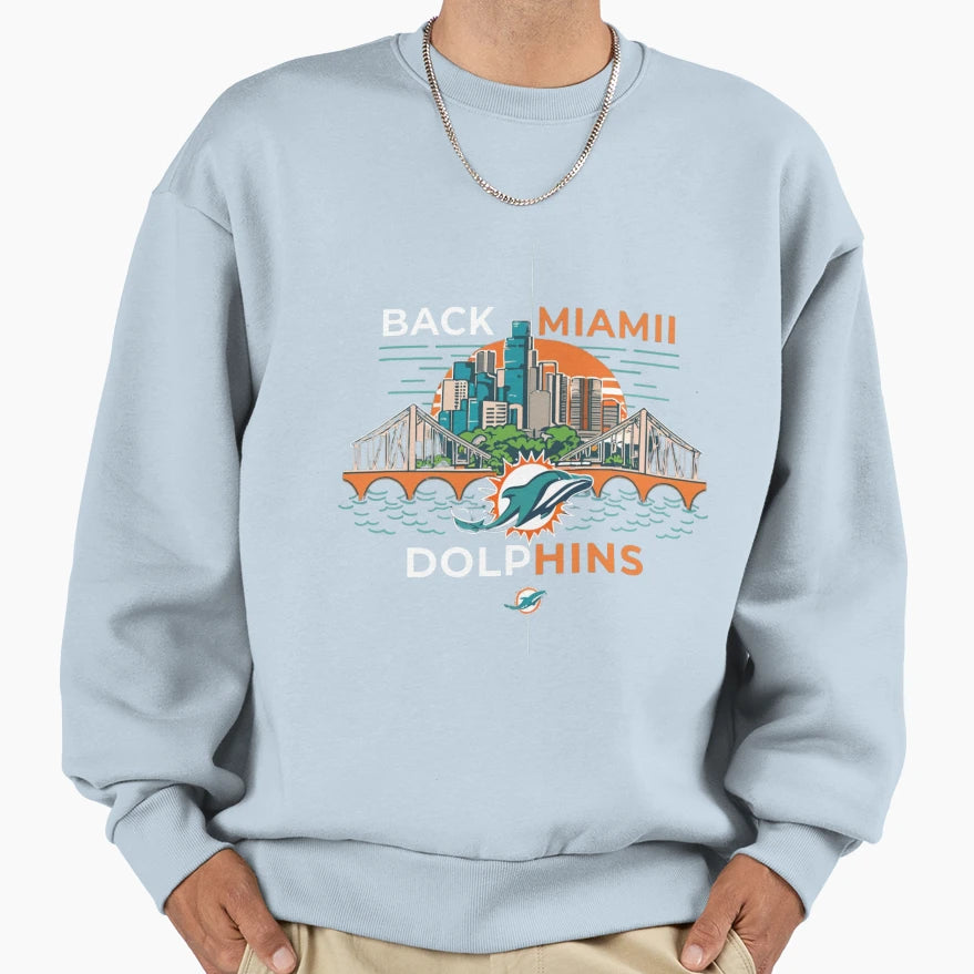 Back Miami Dolphins Sweatshirt - Minimalist Print Men Women - T-Shirt, Sweatshirt, Hoodie