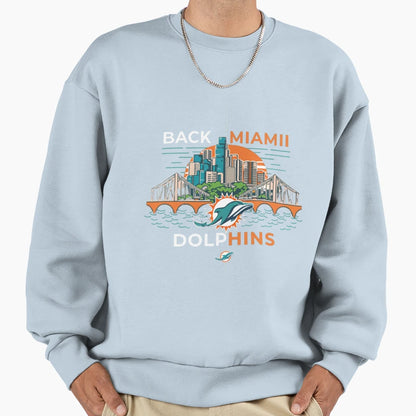 Back Miami Dolphins Sweatshirt - Minimalist Print Men Women - T-Shirt, Sweatshirt, Hoodie