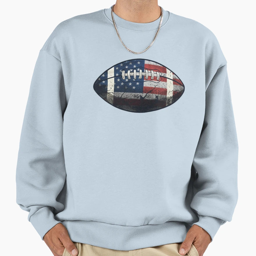 Patriotic Stars American Football Sweatshirt - Minimalist Print Men Women - T-Shirt, Sweatshirt, Hoodie